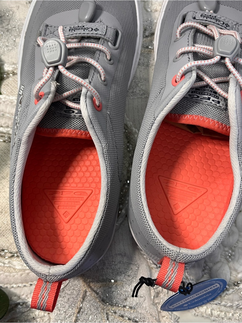 NWT Women’sColumbia PFG Water Shoes Gray Coral Mesh Boat Sneakers Women’s SIZE 8 - Picture 6 of 12